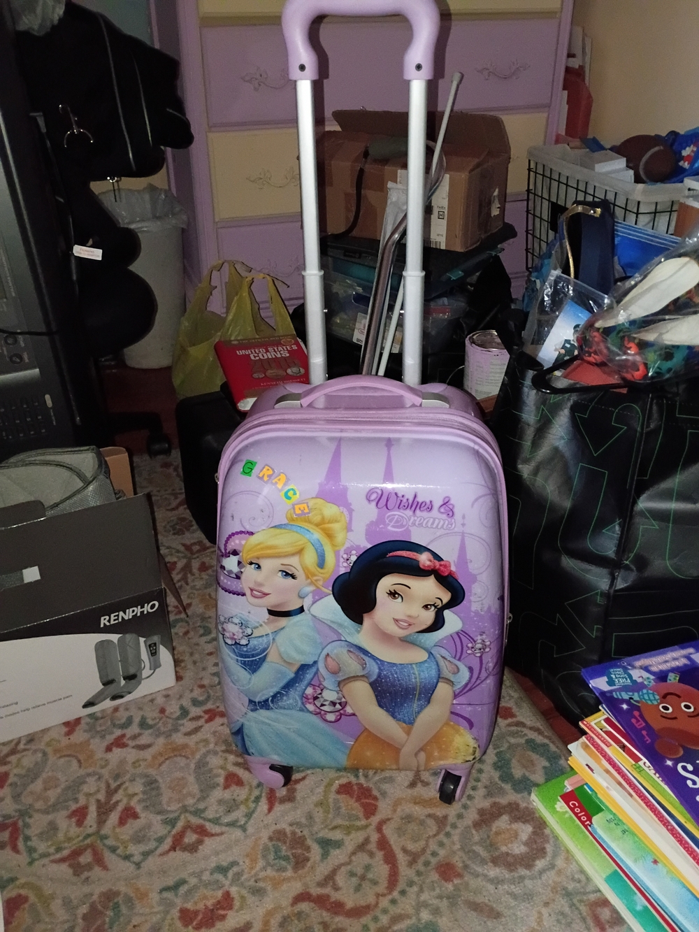 Kids Rolling Suitcase with Princess Design
